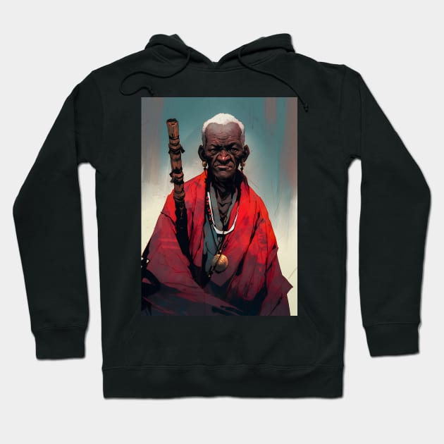 Old Black Samurai III Hoodie by diegosilva.arts